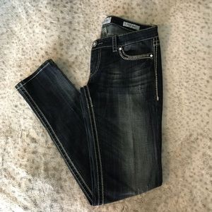 Dark wash skinny jeans